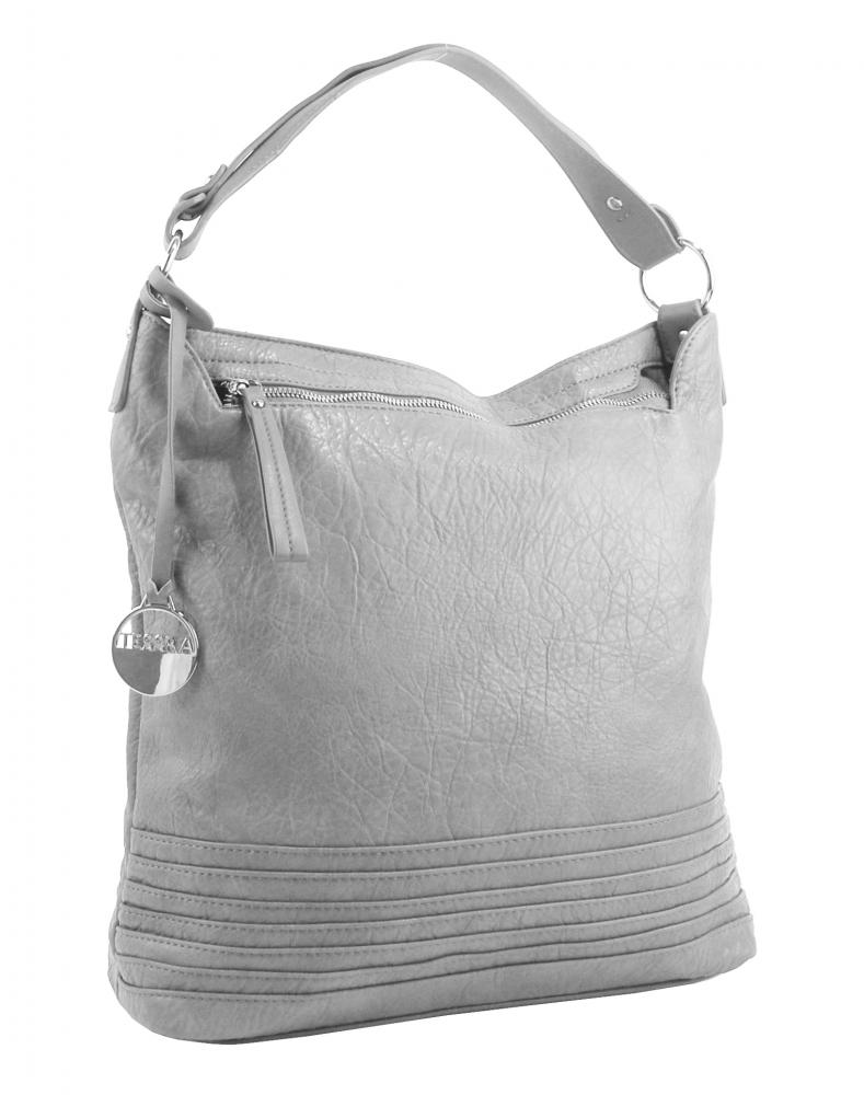 Světle šedá dámská kabelka / velká crossbody 3883-MM Světle šedá dámská kabelka / velká crossbody 3883-MM