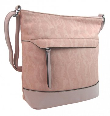 Crossbody kabelka s čelní zipovou přihrádkou HB062 světlá růžová Crossbody kabelka s čelní zipovou přihrádkou HB062 světlá růžová