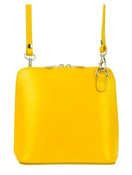 Kožená malá dámská crossbody kabelka žlutá Kožená malá dámská crossbody kabelka žlutá