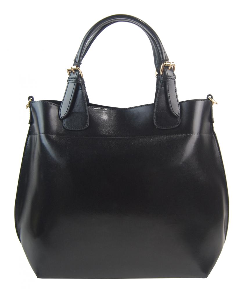 Velká černá dámská shopper kabelka 3435-MM Velká černá dámská shopper kabelka 3435-MM