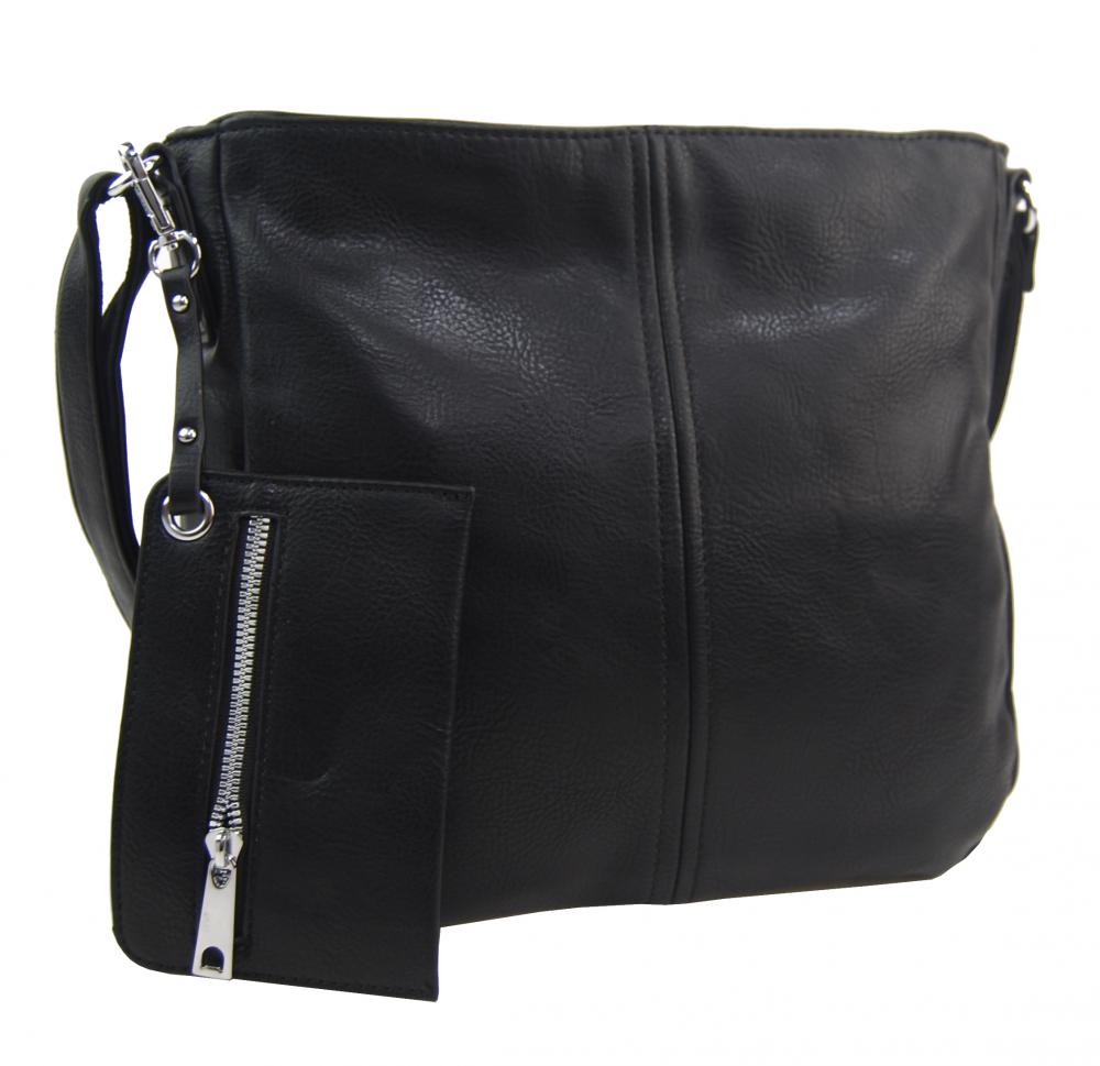 Černá dámská středně velká crossbody kabelka 1911-BB Černá dámská středně velká crossbody kabelka 1911-BB