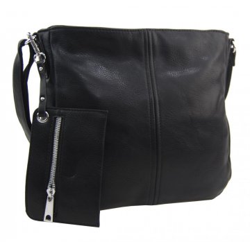 Černá dámská středně velká crossbody kabelka 1911-BB Černá dámská středně velká crossbody kabelka 1911-BB
