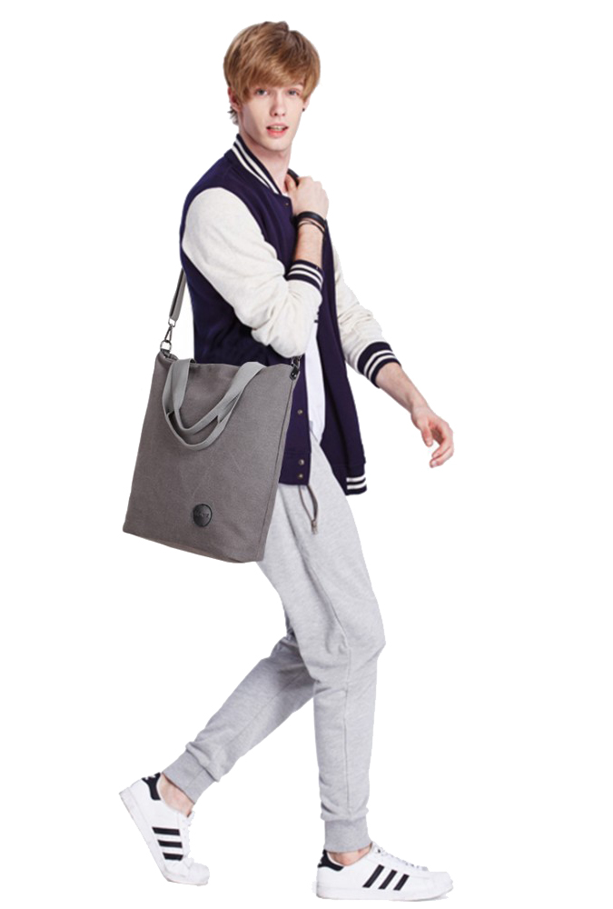 KONO Unisex crossbody messenger taška E1965 šedá KONO Unisex crossbody messenger taška E1965 šedá