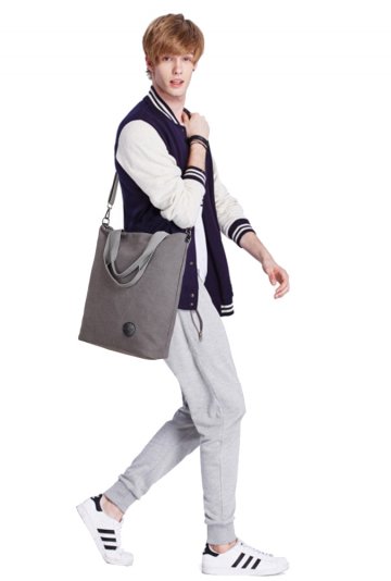 KONO Unisex crossbody messenger taška E1965 šedá KONO Unisex crossbody messenger taška E1965 šedá