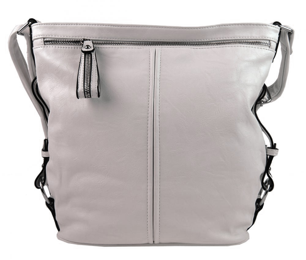 Moderní velká crossbody kabelka 74-MH světle šedá Moderní velká crossbody kabelka 74-MH světle šedá