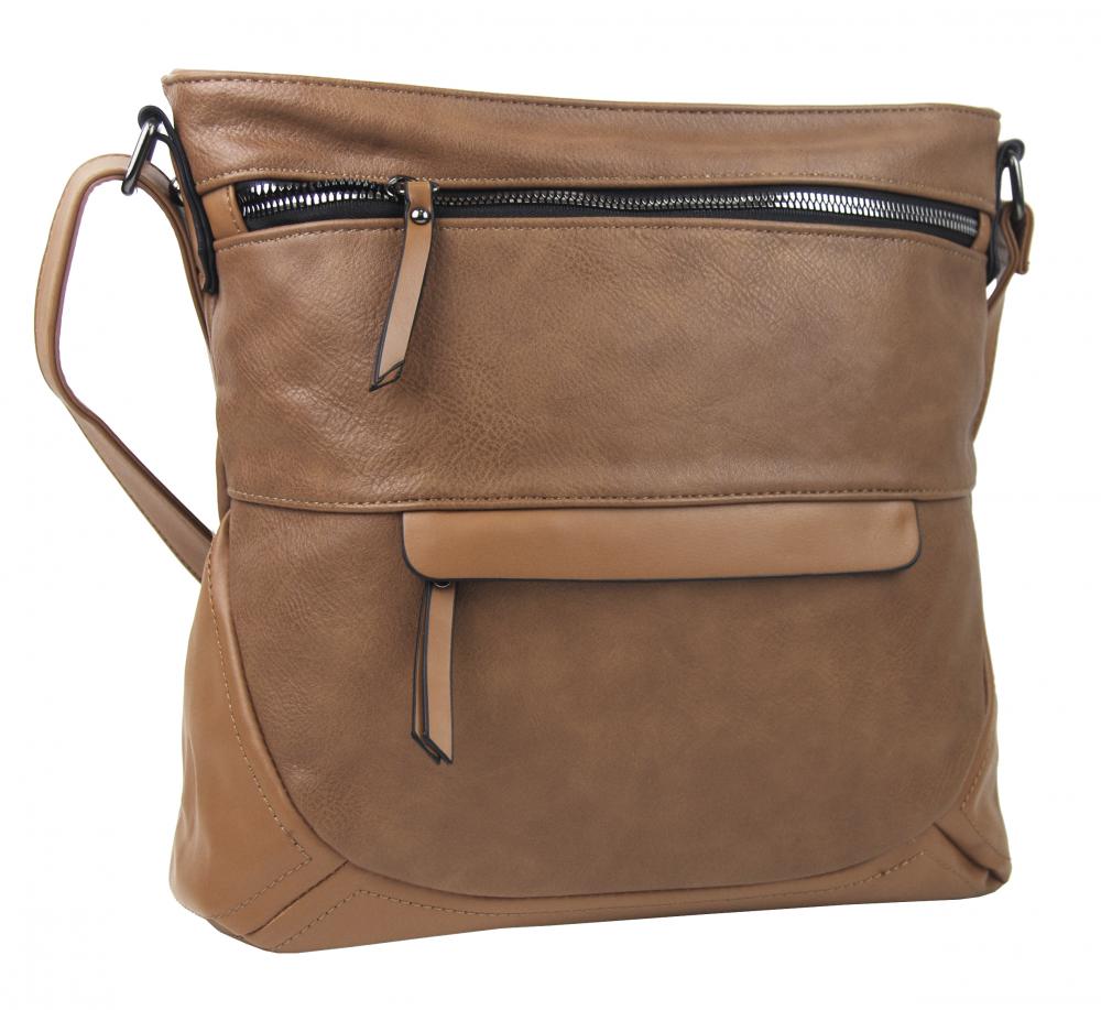 Camel hnědá crossbody dámská kabelka střední velikosti T5069 Camel hnědá crossbody dámská kabelka střední velikosti T5069