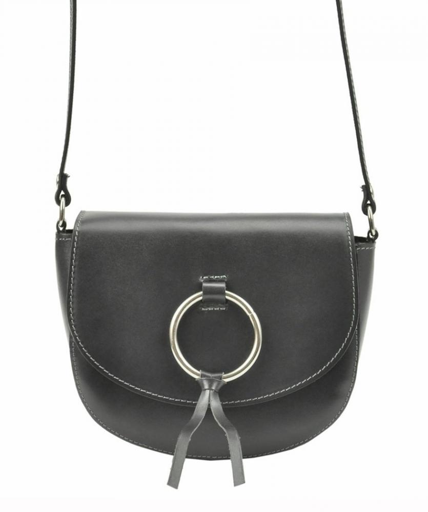 Kožená tmavě šedá malá dámská crossbody kabelka Patrizia Piu Kožená tmavě šedá malá dámská crossbody kabelka Patrizia Piu