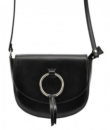 Kožená černá malá dámská crossbody kabelka Patrizia Piu Kožená černá malá dámská crossbody kabelka Patrizia Piu