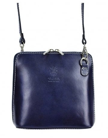 Kožená malá dámská crossbody kabelka tmavá modrá Kožená malá dámská crossbody kabelka tmavá modrá