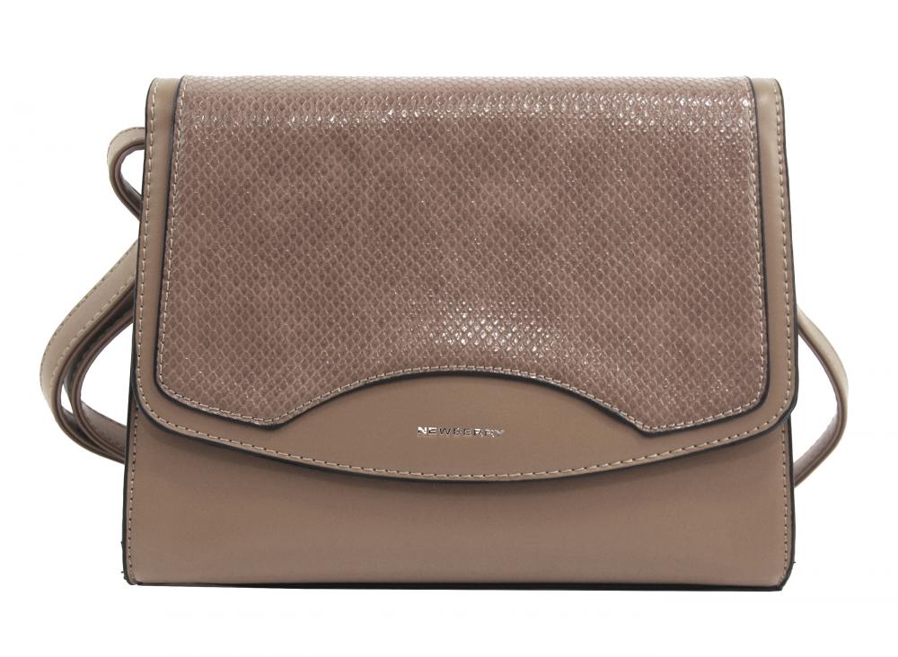 Šedohnědá crossbody dámská kabelka v hadím designu NEW BERRY Šedohnědá crossbody dámská kabelka v hadím designu NEW BERRY