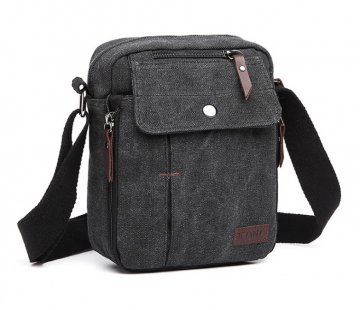 KONO Menší pánská crossbody taška E1971 černá KONO Menší pánská crossbody taška E1971 černá