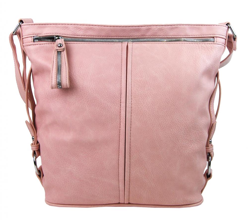 Moderní velká crossbody kabelka 74-MH světle růžová Moderní velká crossbody kabelka 74-MH světle růžová