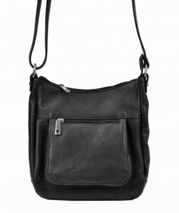 Kožená crossbody dámská kabelka Patrizia Piu černá Kožená crossbody dámská kabelka Patrizia Piu černá