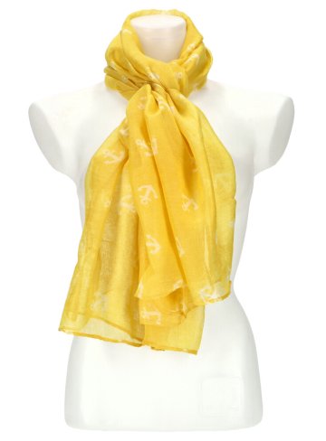 Dámský letní šátek v námořním stylu 175x71 cm žlutá