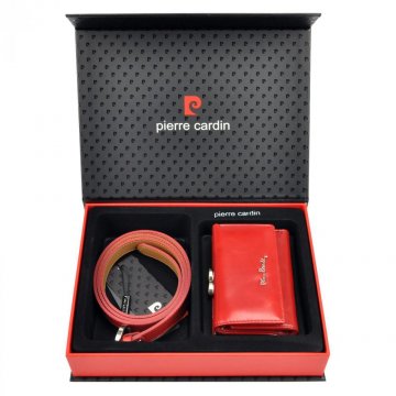Pierre Cardin Dárková dámská luxusní sada kožený pásek a peněženka Pierre Cardin Dárková dámská luxusní sada kožený pásek a peněženka