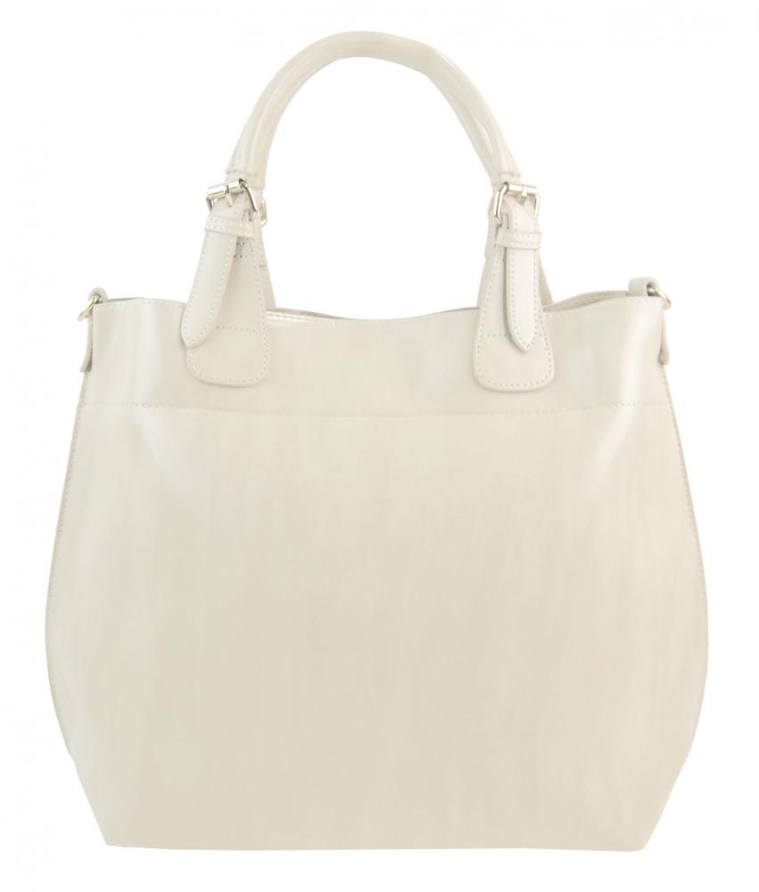 Velká světlá krémová dámská shopper kabelka 3435-MM Velká světlá krémová dámská shopper kabelka 3435-MM