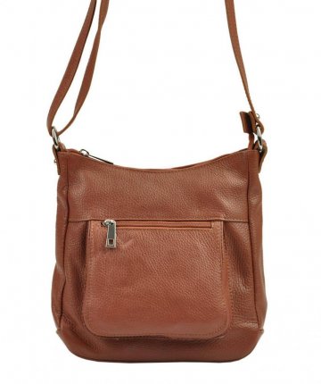 Kožená crossbody dámská kabelka Patrizia Piu camel hnědá Kožená crossbody dámská kabelka Patrizia Piu camel hnědá