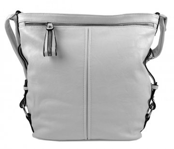 Moderní velká crossbody kabelka 74-MH světle šedá