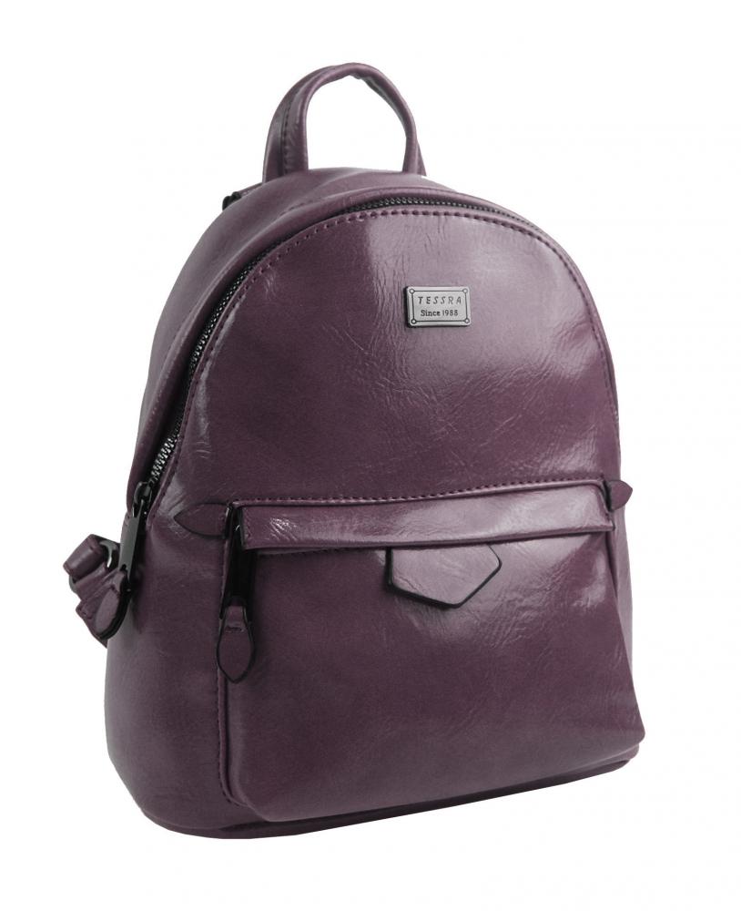 Malý purpurový lesklý dámský batůžek / kabelka 4827-TS Malý purpurový lesklý dámský batůžek / kabelka 4827-TS
