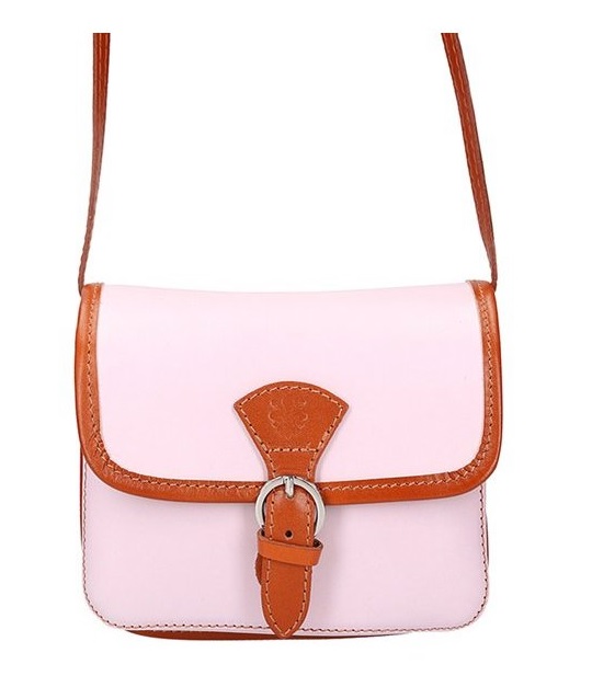 Kožená malá dámská crossbody kabelka růžová Kožená malá dámská crossbody kabelka růžová