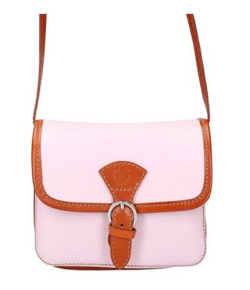 Kožená malá dámská crossbody kabelka růžová Kožená malá dámská crossbody kabelka růžová