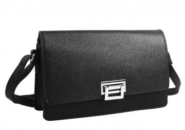 Černá podélná crossbody dámská kabelka se třemi oddíly 4997-BB Černá podélná crossbody dámská kabelka se třemi oddíly 4997-BB