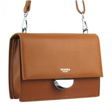 Hnědá menší crossbody dámská kabelka s klopou 4995-TS Hnědá menší crossbody dámská kabelka s klopou 4995-TS