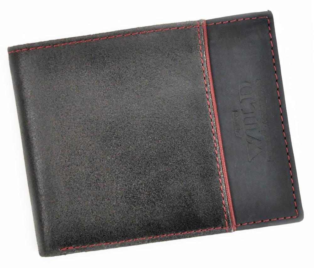 Kožená šedá pánská peněženka RFID v krabičce WILD Kožená šedá pánská peněženka RFID v krabičce WILD