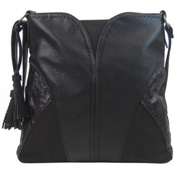 Moderní větší černá crossbody dámská kabelka 5100-BB Moderní větší černá crossbody dámská kabelka 5100-BB