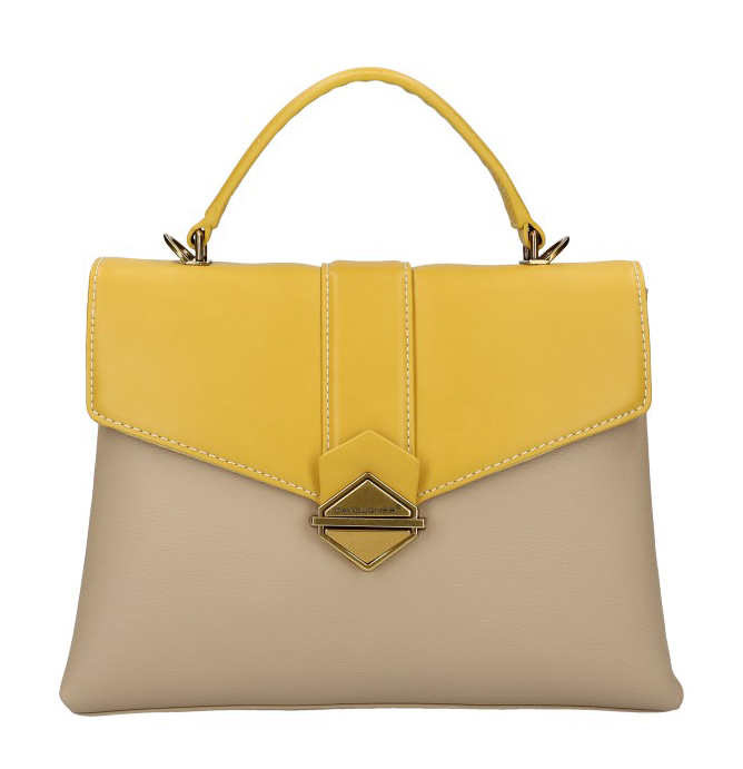 DAVID JONES Elegantní kapučínovo-žlutá dámská kabelka do ruky CM5617 DAVID JONES Elegantní kapučínovo-žlutá dámská kabelka do ruky CM5617