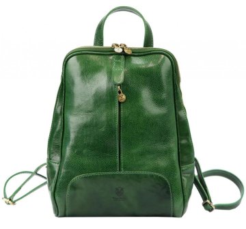 Kožený zelený dámský batoh Florence