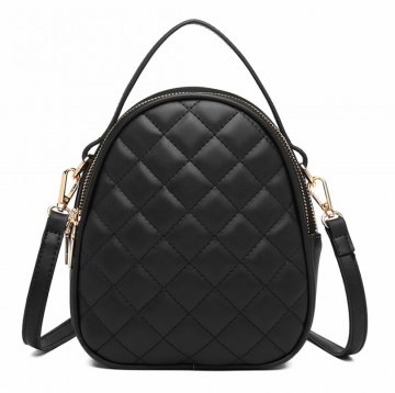 Černá crossbody dámská kabelka s ouškem Miss Lulu Černá crossbody dámská kabelka s ouškem Miss Lulu