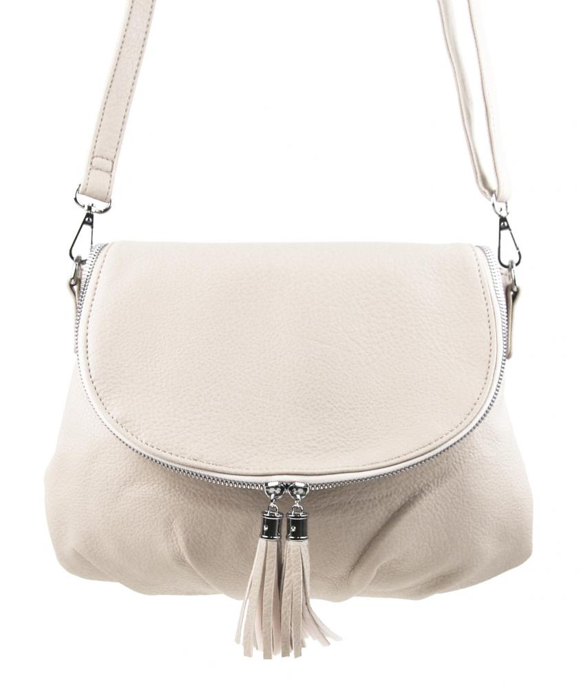 Světlá krémová crossbody dámská kabelka s magnetem 5458-BB Světlá krémová crossbody dámská kabelka s magnetem 5458-BB