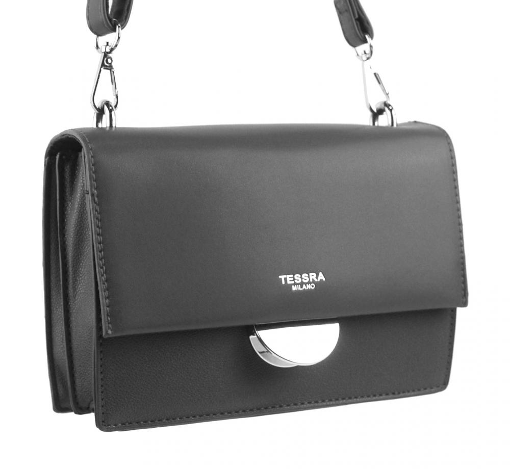 Tmavě šedá menší crossbody dámská kabelka s klopou 4995-TS Tmavě šedá menší crossbody dámská kabelka s klopou 4995-TS