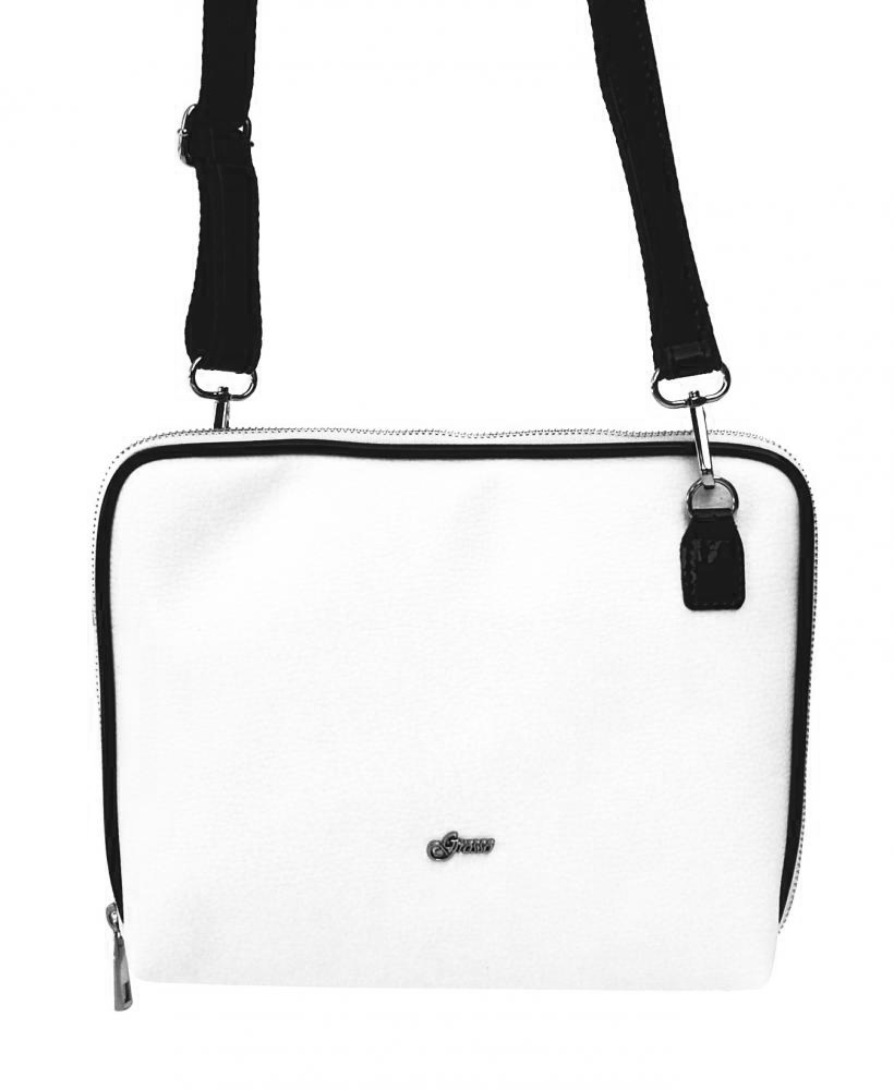 Bílo-černá dámská crossbody kabelka M295 GROSSO Bílo-černá dámská crossbody kabelka M295 GROSSO