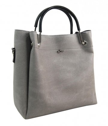 Středně šedá elegantní dámská kabelka S728 GROSSO Středně šedá elegantní dámská kabelka S728 GROSSO