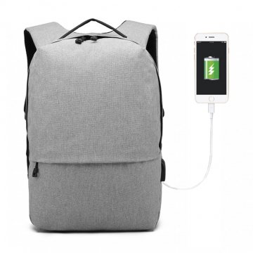 KONO šedý elegantní batoh nepromokavý s USB portem UNISEX KONO šedý elegantní batoh nepromokavý s USB portem UNISEX