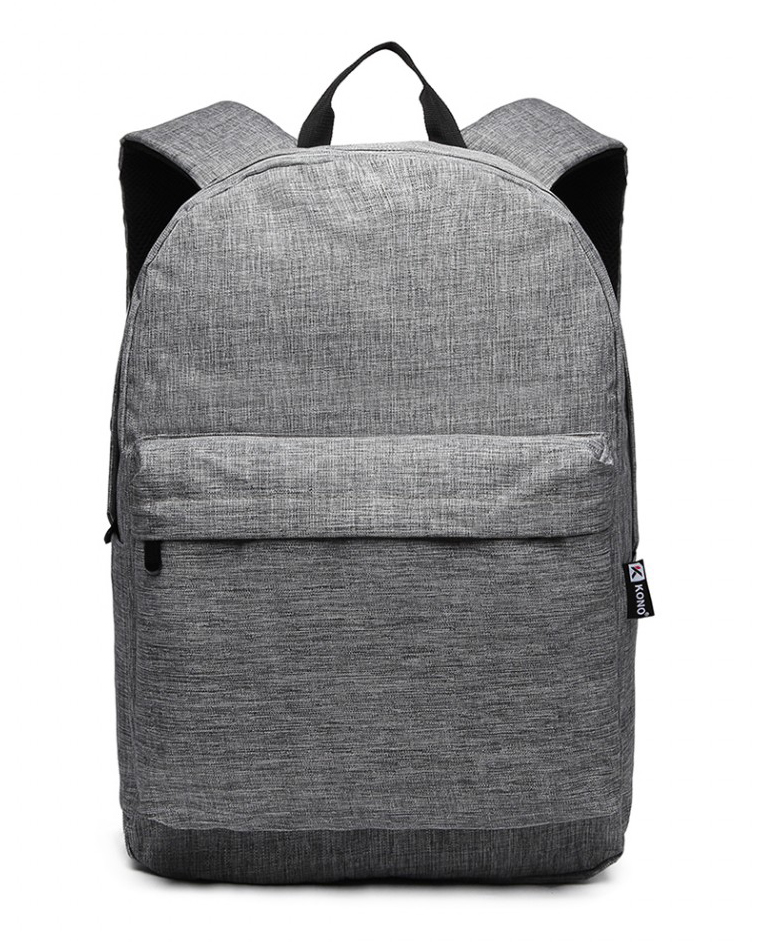 KONO Velký školní batoh šedý Unisex KONO Velký školní batoh šedý Unisex