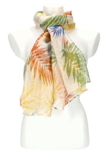 Dámský letní barevný šátek v motivu listů 180x73 cm motiv 4