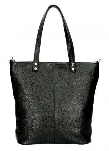 Kožená velká dámská shopper kabelka Juliette černá Kožená velká dámská shopper kabelka Juliette černá