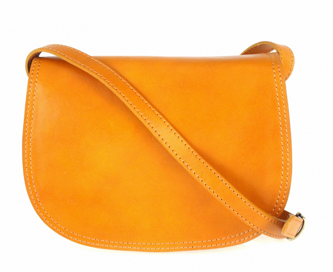Kožená crossbody dámská kabelka Enila I Fratelli hořčicová žlutá Kožená crossbody dámská kabelka Enila I Fratelli hořčicová žlutá