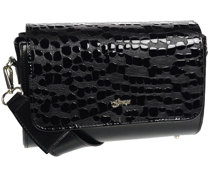 Luxusní dámská crossbody kabelka černá KM013 GROSSO Luxusní dámská crossbody kabelka černá KM013 GROSSO