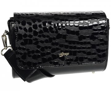 Luxusní dámská crossbody kabelka černá KM013 GROSSO Luxusní dámská crossbody kabelka černá KM013 GROSSO