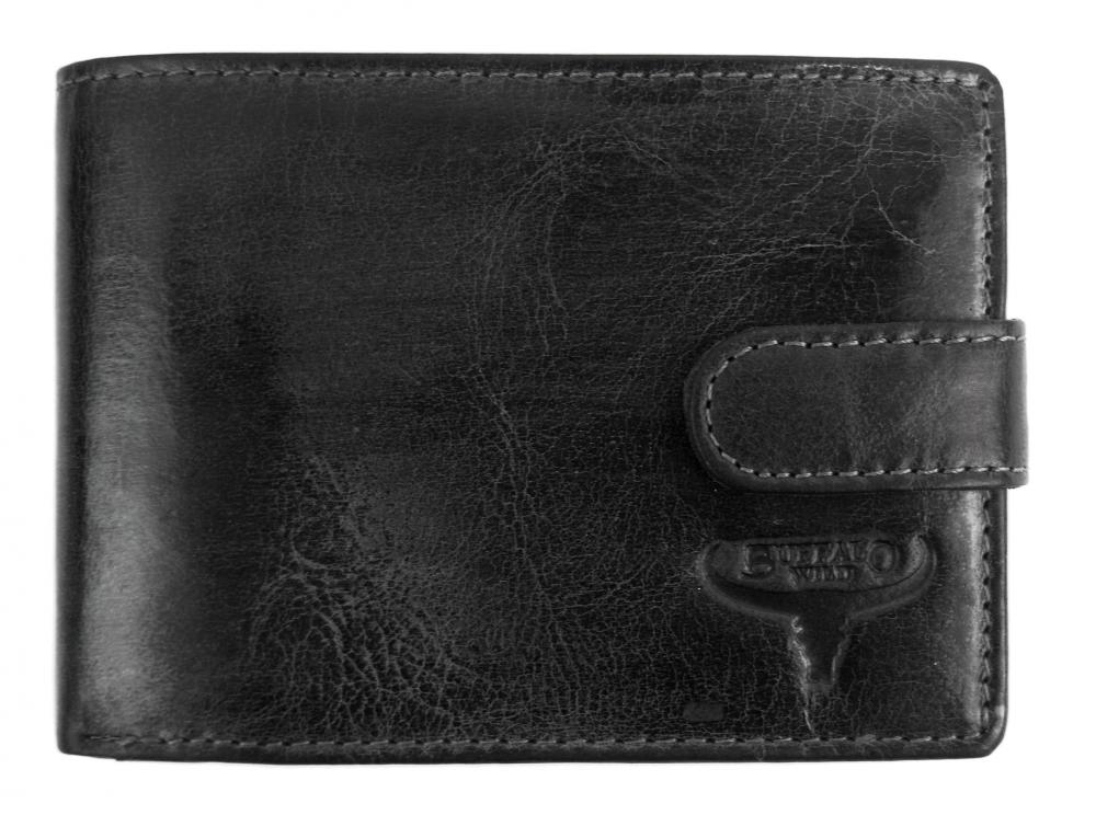 Kožená černá pánská peněženka RFID v krabičce BUFFALO WILD Kožená černá pánská peněženka RFID v krabičce BUFFALO WILD