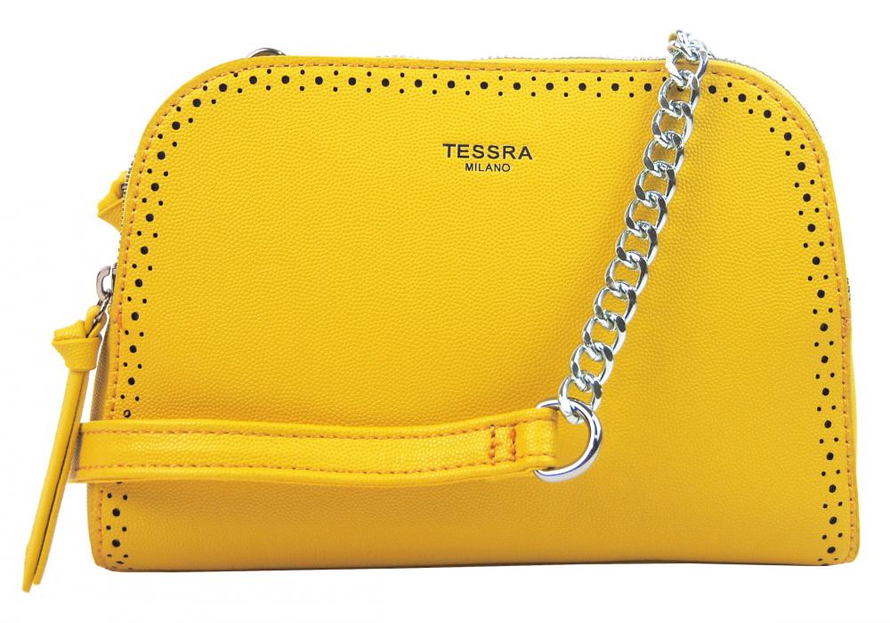 Žlutá crossbody dámská kabelka se dvěma oddíly TESSRA Žlutá crossbody dámská kabelka se dvěma oddíly TESSRA