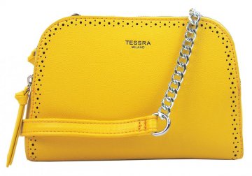 Žlutá crossbody dámská kabelka se dvěma oddíly TESSRA Žlutá crossbody dámská kabelka se dvěma oddíly TESSRA