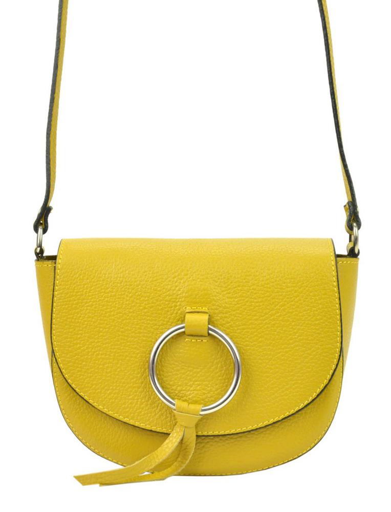 Kožená žlutá malá dámská crossbody kabelka Patrizia Piu Dollaro Kožená žlutá malá dámská crossbody kabelka Patrizia Piu Dollaro