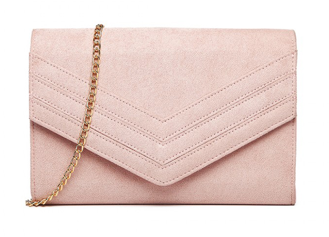 Růžové matné dámské psaníčko na řetízku Miss Lulu Růžové matné dámské psaníčko na řetízku Miss Lulu