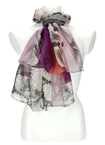 Letní dámský barevný šátek 180x70 cm fialová