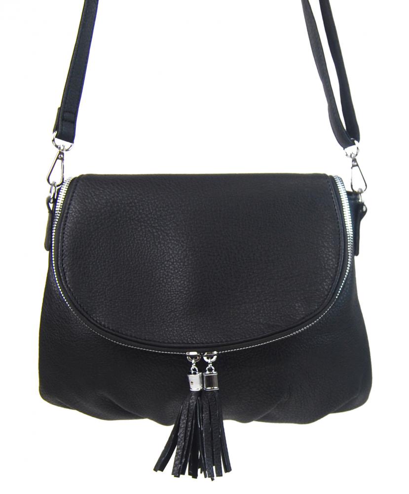Černá crossbody dámská kabelka s magnetem 5458-BB Černá crossbody dámská kabelka s magnetem 5458-BB